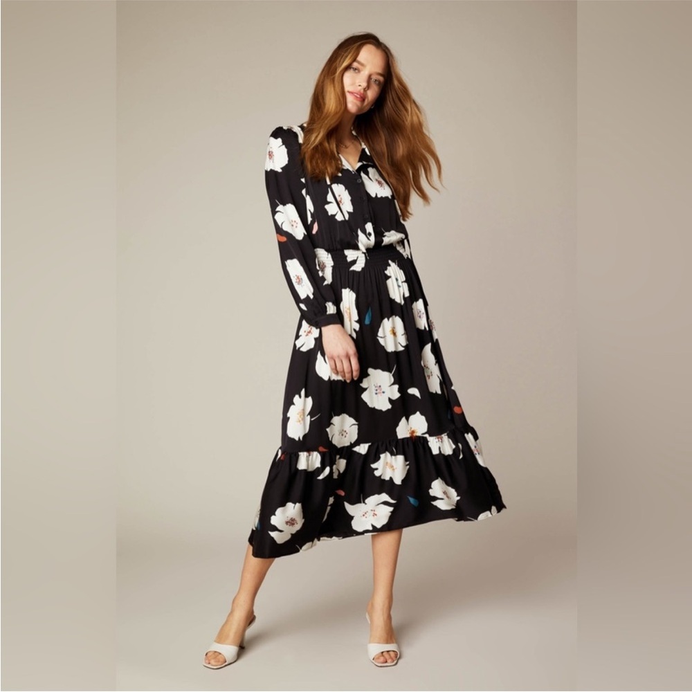 Tucker NYC Juliette Silk Dress Poppy Print BNWT